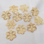 110pcs Golden Metal Flower Charms for DIY Crafts