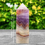 Purple Lace Agate Crystal Tower with Pinkish Brown layers