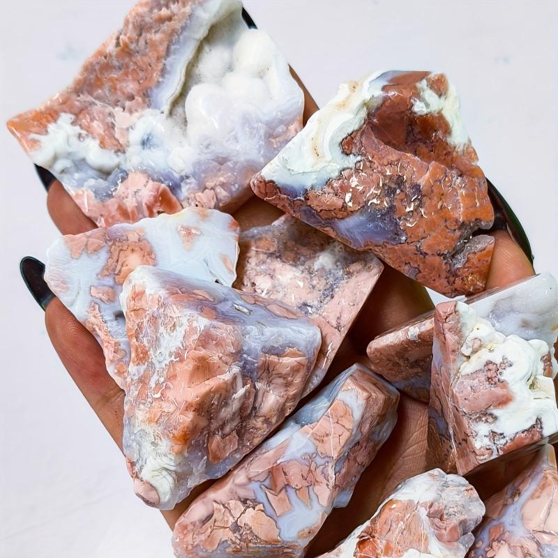 Natural Pink Agate Freeform Stone Irregular Shape Unique Patterns Marbled Pink
