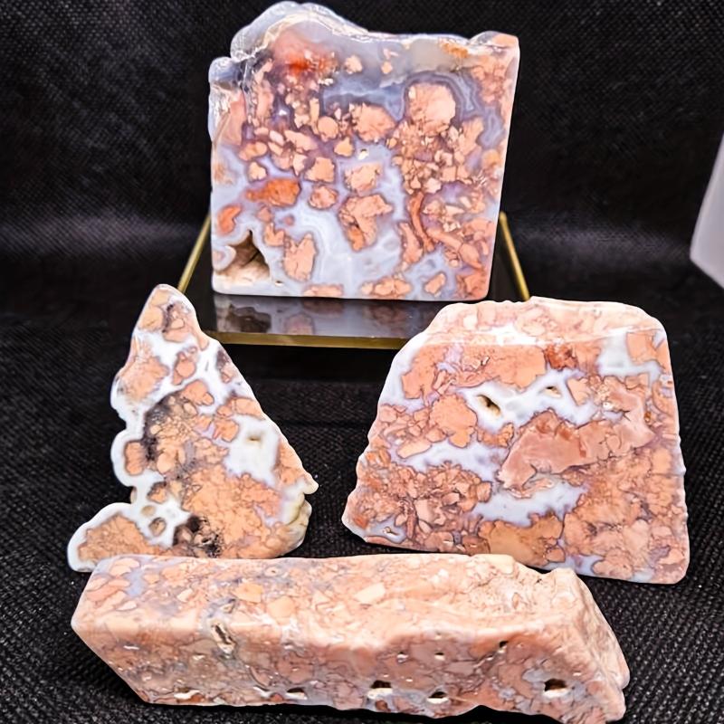 Natural Pink Agate Freeform Stone Irregular Shape Unique Patterns Marbled Pink