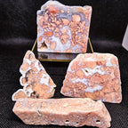Natural Pink Agate Freeform Stone Irregular Shape Unique Patterns Marbled Pink