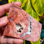 Natural Pink Agate Freeform Stone Irregular Shape Unique Patterns Marbled Pink