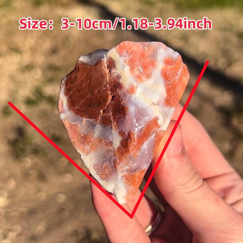 Natural Pink Agate Freeform Stone Irregular Shape Unique Patterns Marbled Pink