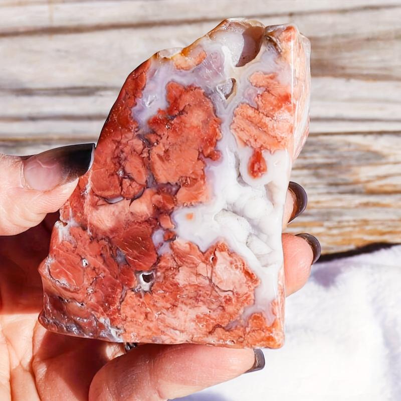Natural Pink Agate Freeform Stone Irregular Shape Unique Patterns Marbled Pink