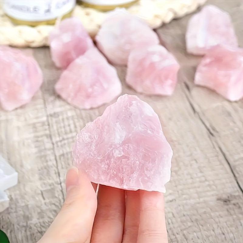 5pcs Natural Raw Rose Quartz Crystal Chunks for Home Office Decor DIY Projects