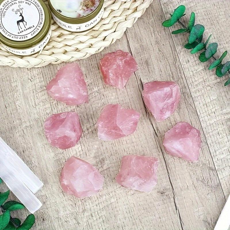 5pcs Natural Raw Rose Quartz Crystal Chunks for Home Office Decor DIY Projects