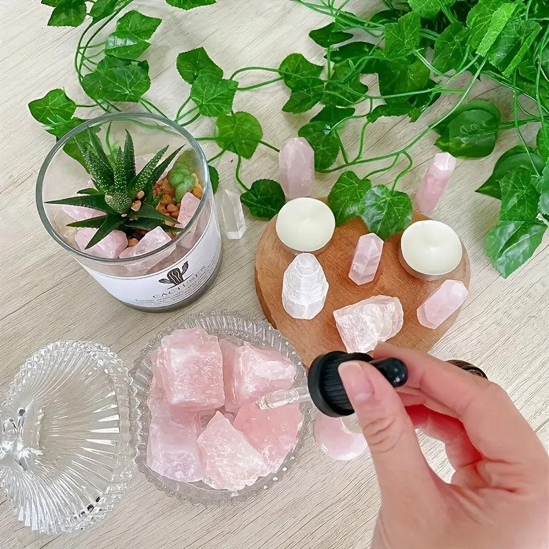 5pcs Natural Raw Rose Quartz Crystal Chunks for Home Office Decor DIY Projects
