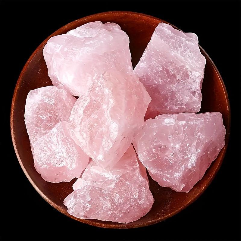 5pcs Natural Raw Rose Quartz Crystal Chunks for Home Office Decor DIY Projects