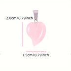 Assorted Heart Stone Bead Pendant Charms 15pcs Jewelry Making Accessories
