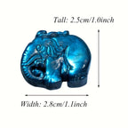 Labradorite Elephant Carving Reiki Mini Statue Golden Flash Home Decor