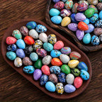 35pcs Natural Stone Easter Eggs Carved Polished Mineral Eggs Jewelry Decoration