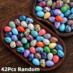 35pcs Natural Stone Easter Eggs Carved Polished Mineral Eggs Jewelry Decoration