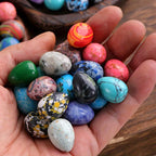 35pcs Natural Stone Easter Eggs Carved Polished Mineral Eggs Jewelry Decoration