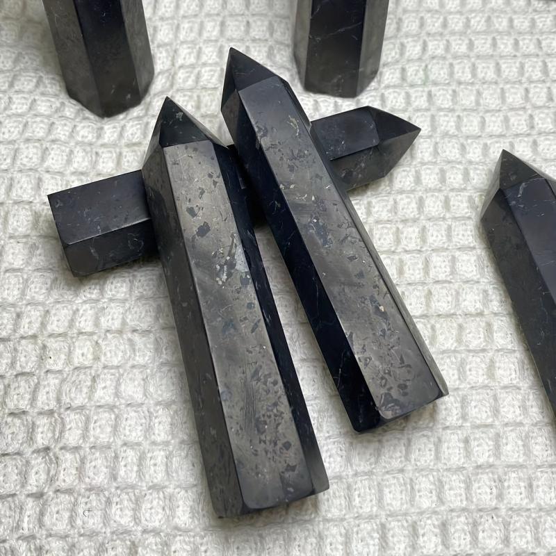 Natural Shungite Tower for Reiki Balance & Meditation