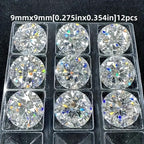 12 Sets of D Round Glass Gems - DIY Jewelry Making Accessories
