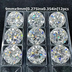 12 Sets of D Round Glass Gems - DIY Jewelry Making Accessories