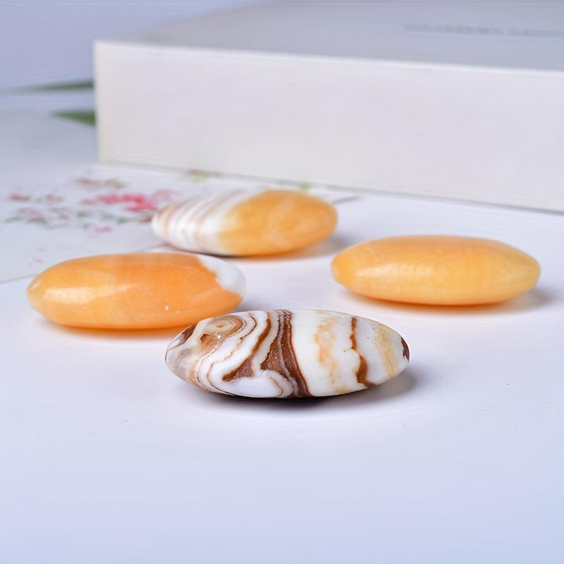 Natural Topaz Crystal Calcite Pocket Stone for Home Decor