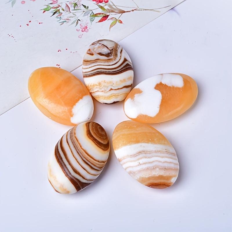 Natural Topaz Crystal Calcite Pocket Stone for Home Decor