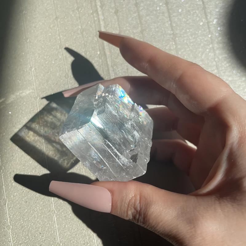 1pc Optical Calcite Cube Natural Crystal Rough Stone Home Decoration Ideal Gift