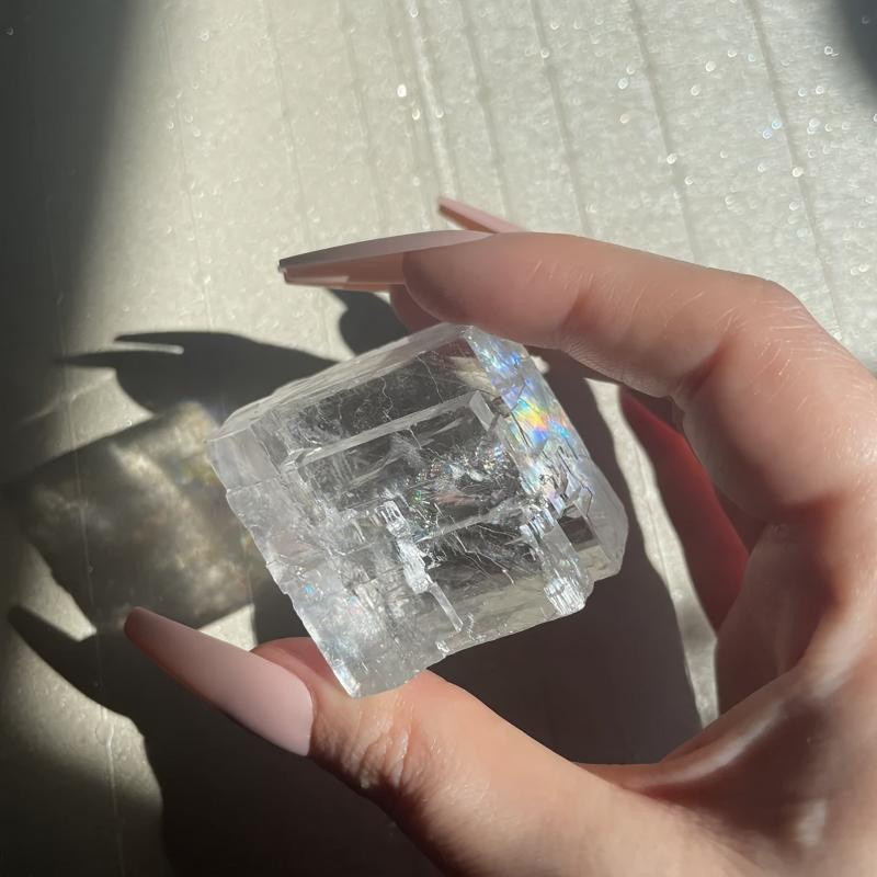 1pc Optical Calcite Cube Natural Crystal Rough Stone Home Decoration Ideal Gift