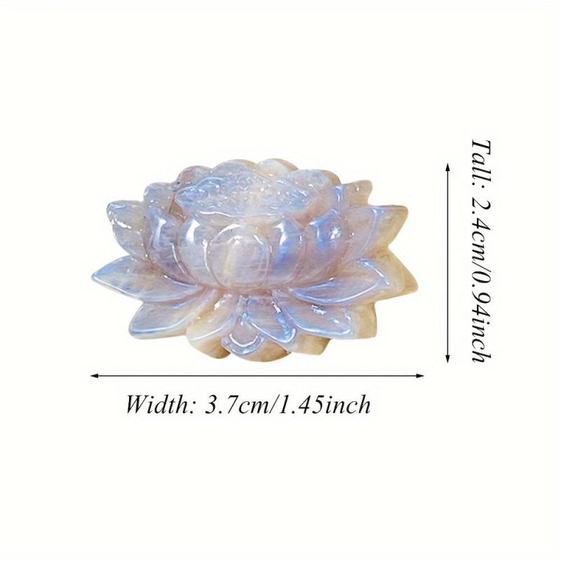 Handcrafted Rock Crystal Lotus Flower Carving Stone Ornament