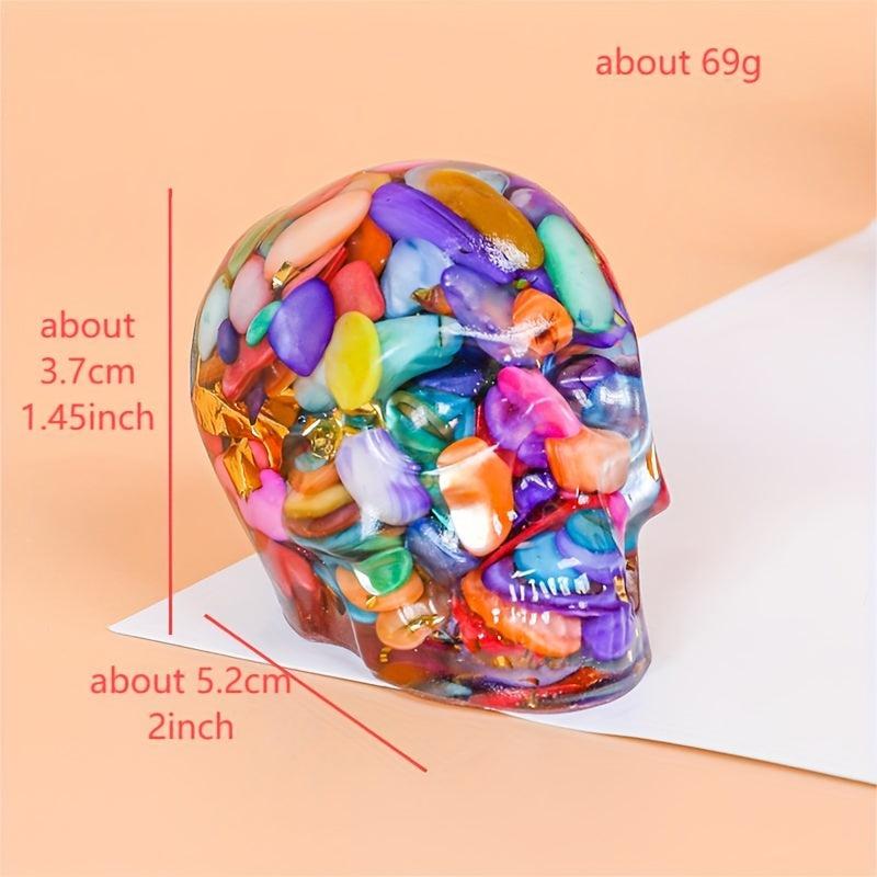 Bohemian Style Crystal Resin Skull Carved Skull Desk Ornament Home Decor