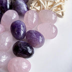 10pcs Polished Crystal & Rose Quartz Gemstones for DIY Jewelry Making
