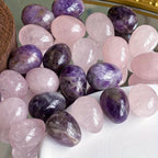 10pcs Polished Crystal & Rose Quartz Gemstones for DIY Jewelry Making
