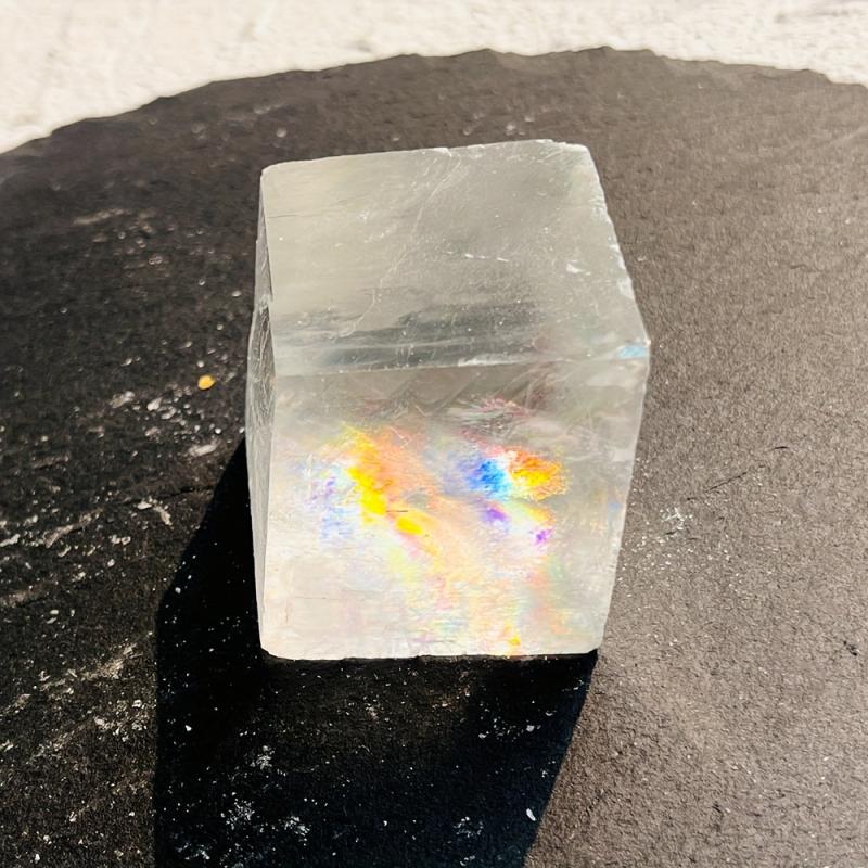 Iceland Spar Clear Calcite Cube Rough Stone Crystal Mineral Specimen