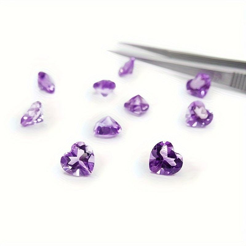 4mm Amethyst Heart Faux Gemstone Bead 0.22 Carat - DIY Jewelry Making