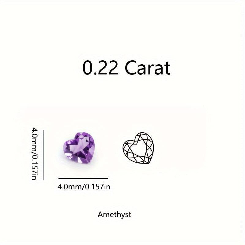 4mm Amethyst Heart Faux Gemstone Bead 0.22 Carat - DIY Jewelry Making
