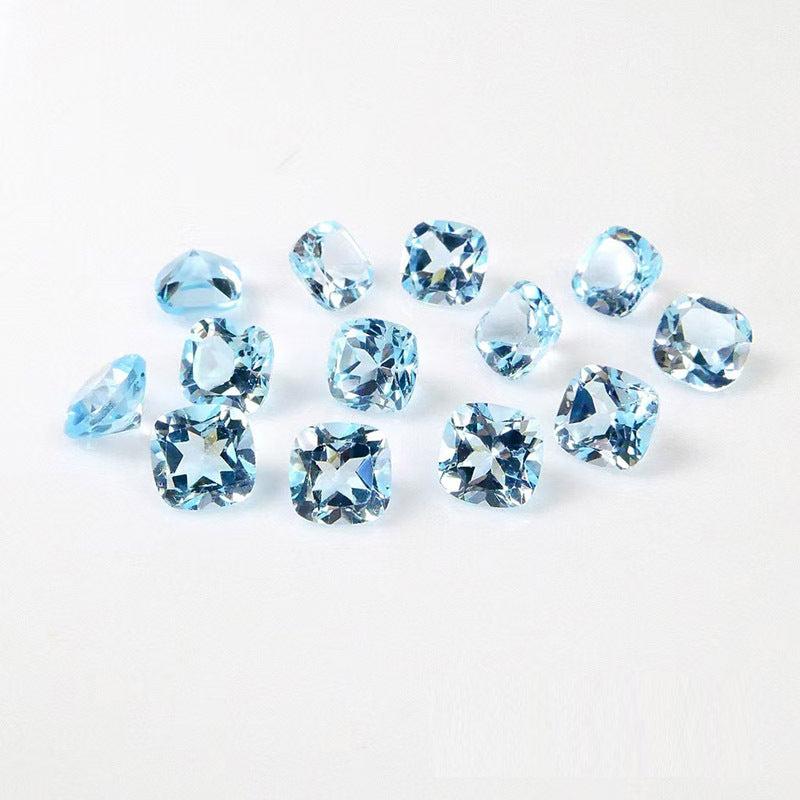 6mm Sky Topaz Square Cushion Cut Stone for Jewelry Making