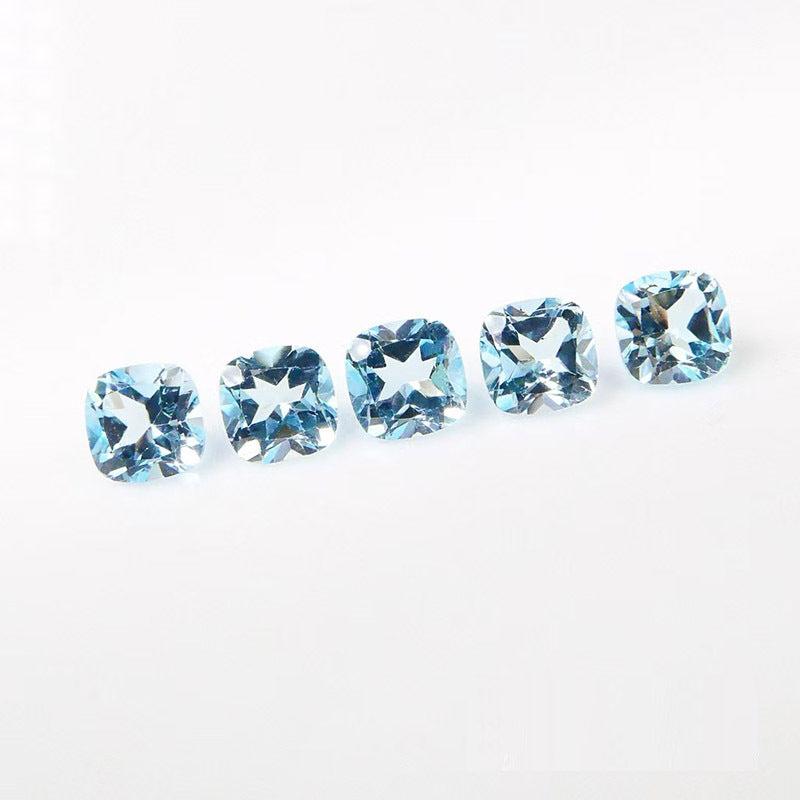 6mm Sky Topaz Square Cushion Cut Stone for Jewelry Making