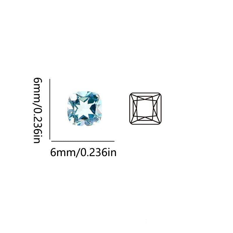 6mm Sky Topaz Square Cushion Cut Stone for Jewelry Making