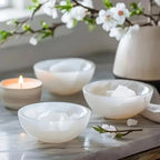 Bohemian Style Selenite Bowl Glossy Finish 1.97 x 4.72 Inches