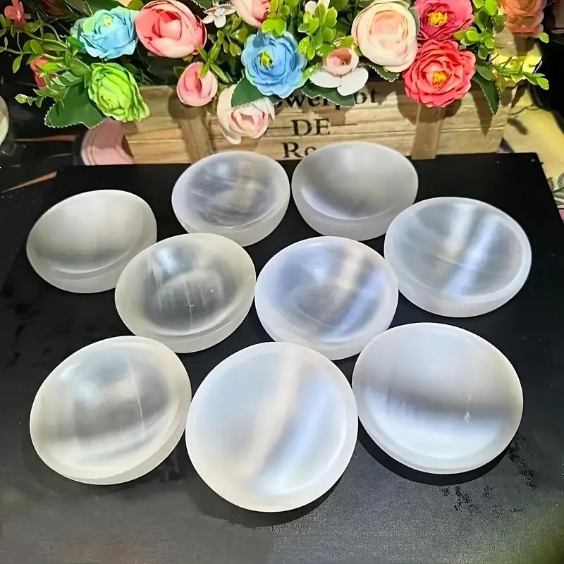 Bohemian Style Selenite Bowl Glossy Finish 1.97 x 4.72 Inches