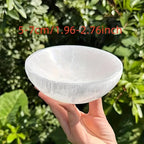 Bohemian Style Selenite Bowl Glossy Finish 1.97 x 4.72 Inches