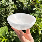Bohemian Style Selenite Bowl Glossy Finish 1.97 x 4.72 Inches