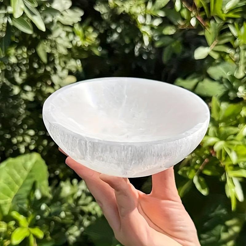 Bohemian Style Selenite Bowl Glossy Finish 1.97 x 4.72 Inches