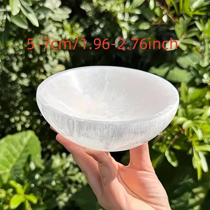 Bohemian Style Selenite Bowl Glossy Finish 1.97 x 4.72 Inches