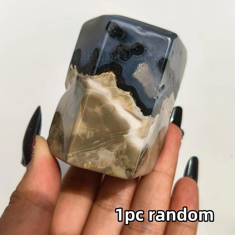 Bohemian Style UV Reactive Agate Palm Specimen