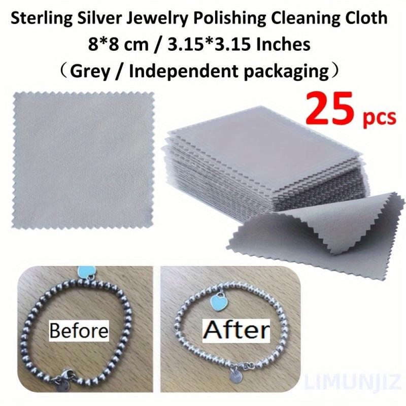 25pcs Jewelry Cleaning Cloths - Polishing Anti Tarnish Scratch
