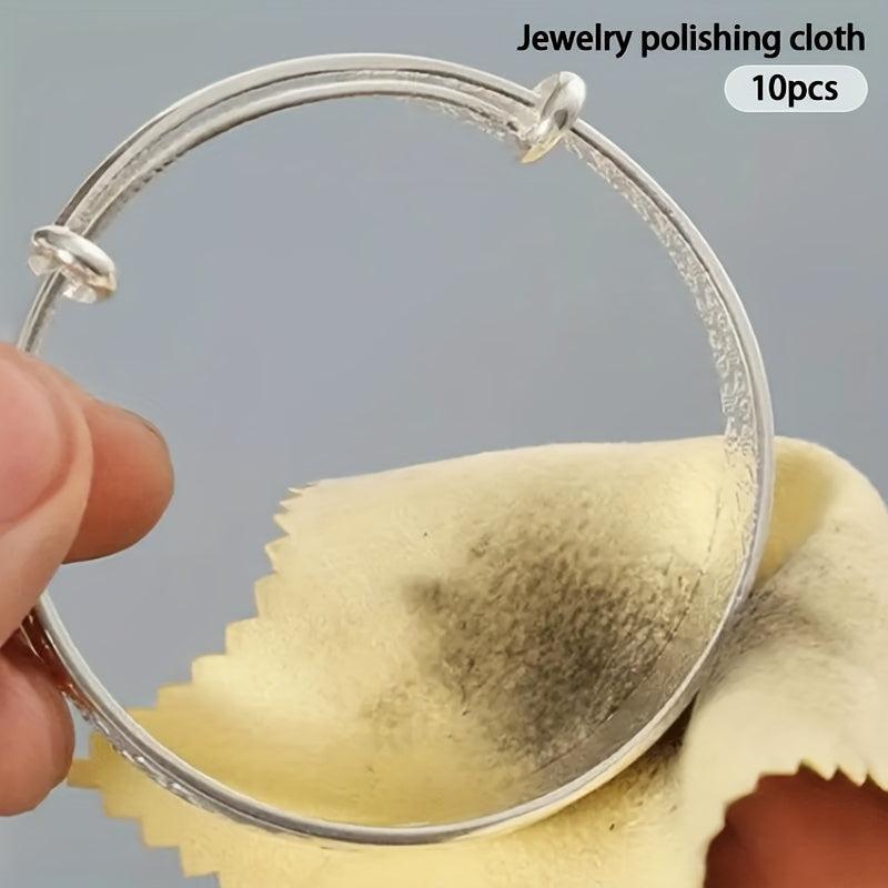 10pcs Polishing Cloths for Jewelry Care & Cleansing