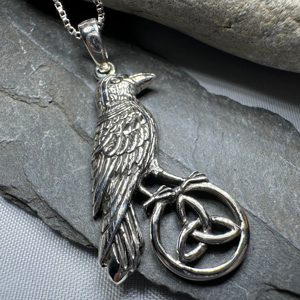 Celtic Guardian Raven Necklace