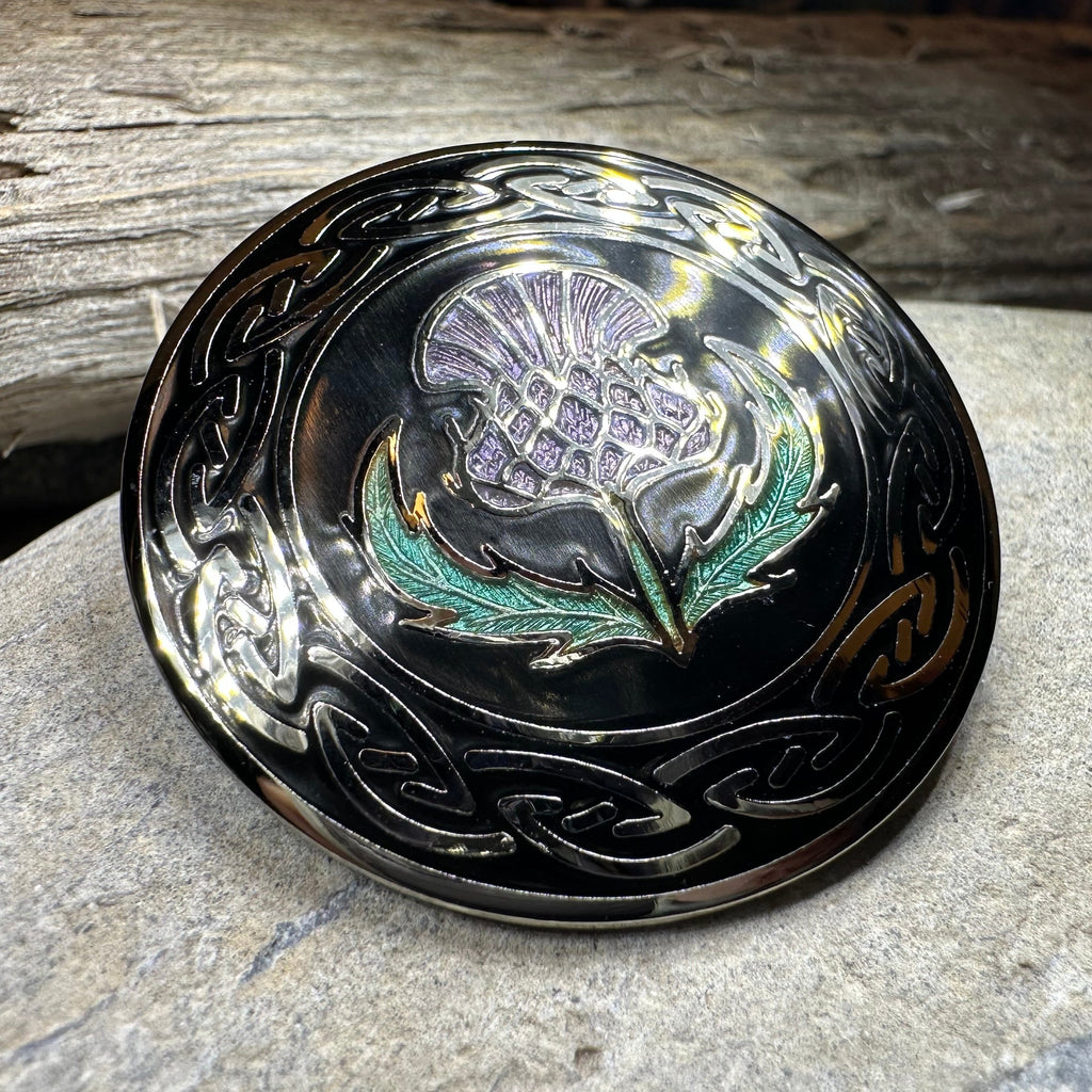 Thistle Enamel Brooch