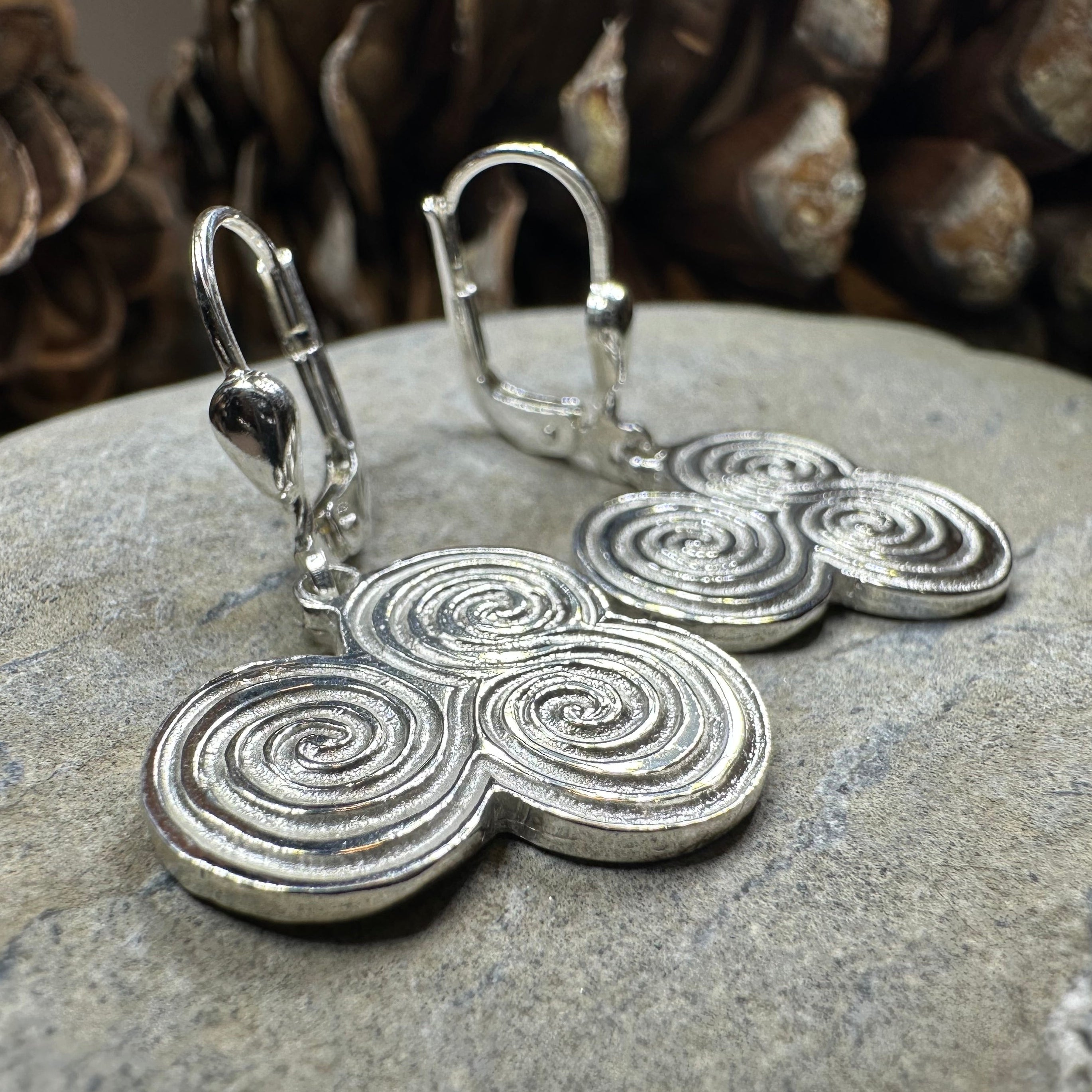 Artisan Newgrange Triple Spiral Earrings