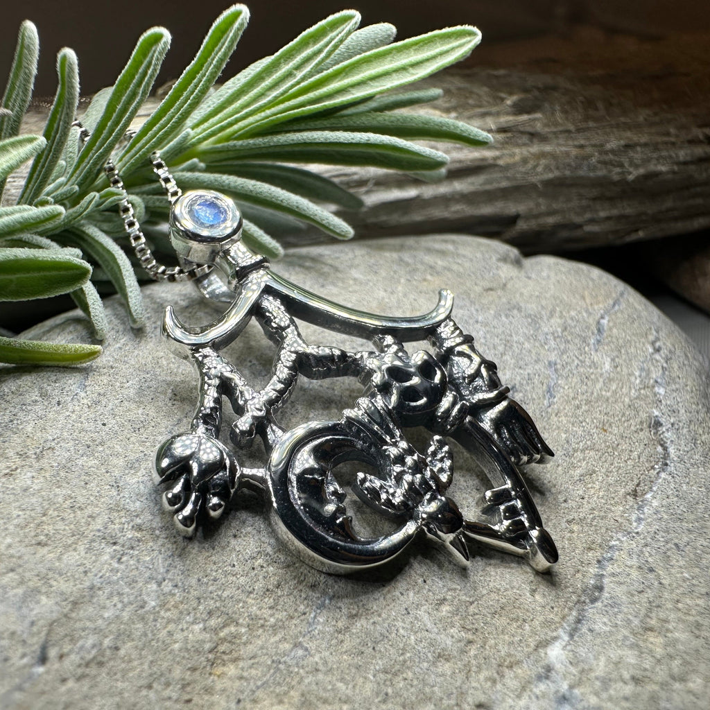 Moonstone Italian Cimaruta Pendant