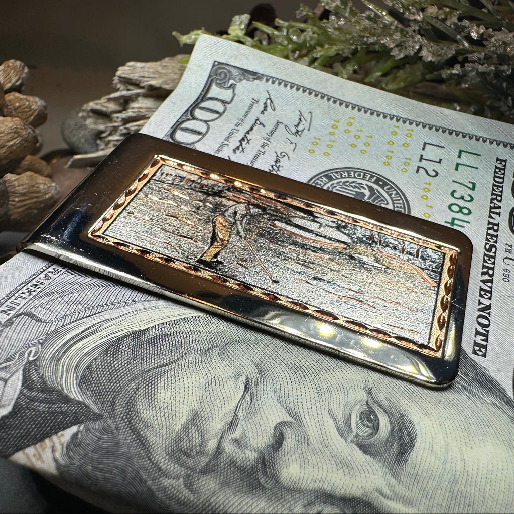 Golfer Copper Money Clip