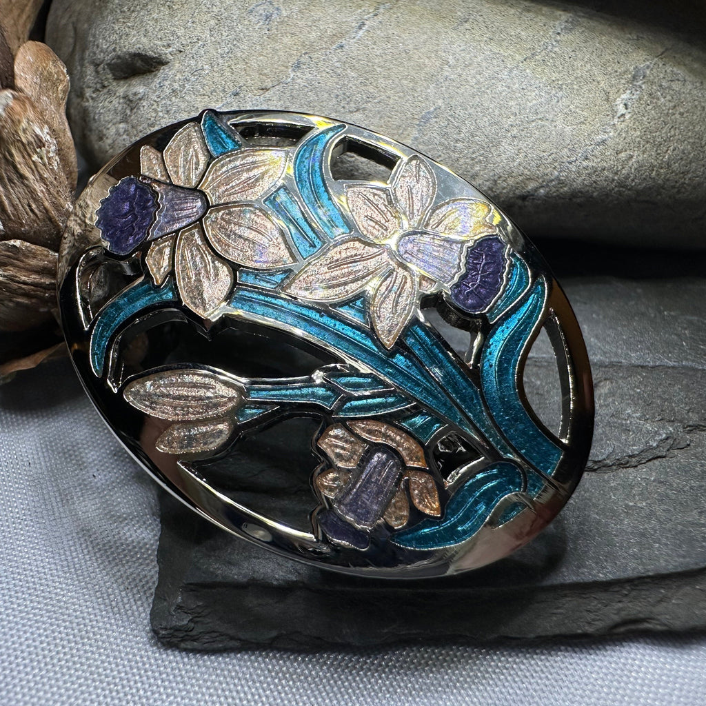 Daffodils of Wales Brooch