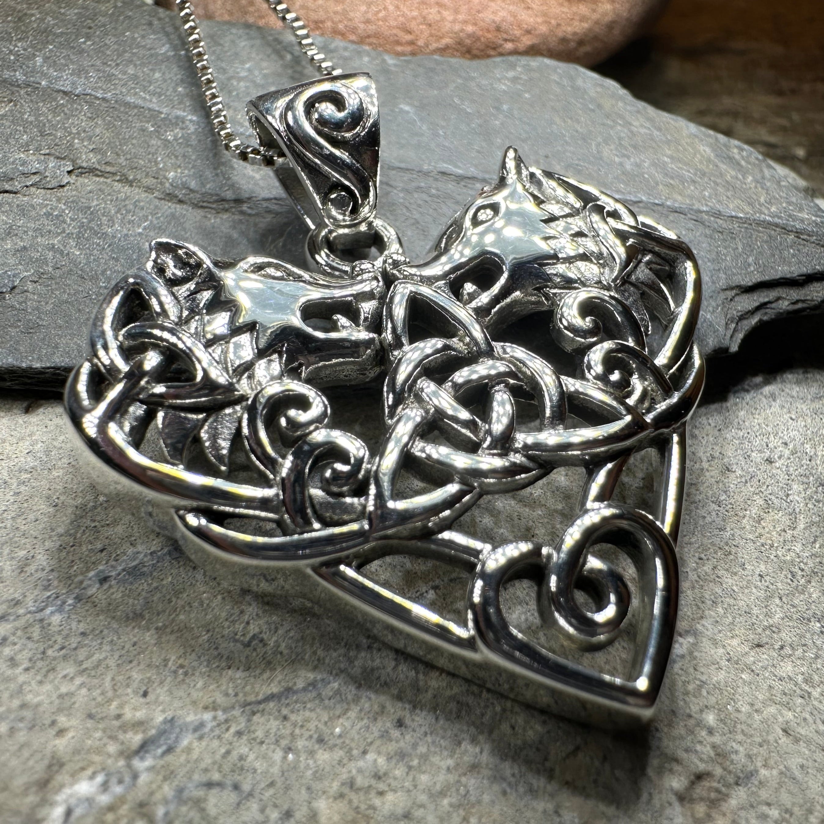 Celtic Wolf Love Necklace